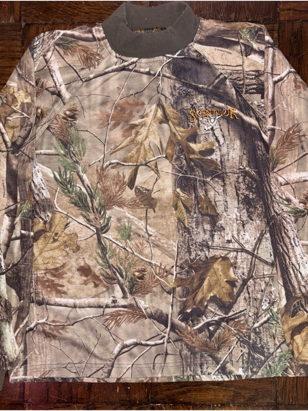 Realtree Men's Long-Sleeve Camo Shirt in Brown and Green